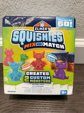 Elmer's Squishies Mix & Match Monsters Kit, Creates 2 Characters, NEW